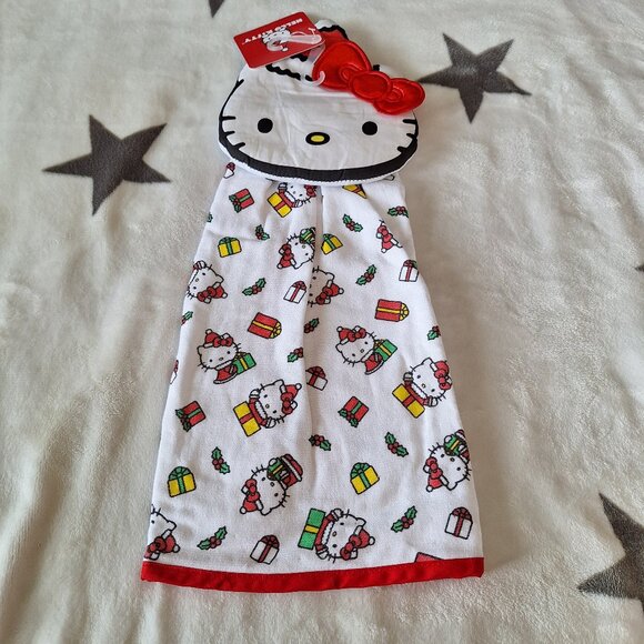 Sanrio Other - Hello‎ Kitty Head With Red Bow Christmas Holiday Gift Decor Kitchen Hand Towel